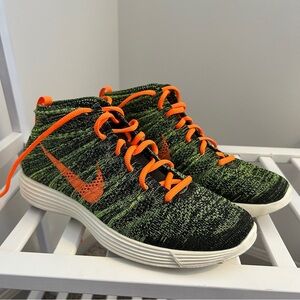 Nike Lunar Flyknit Chukka - Green/Orange - Size 8.5